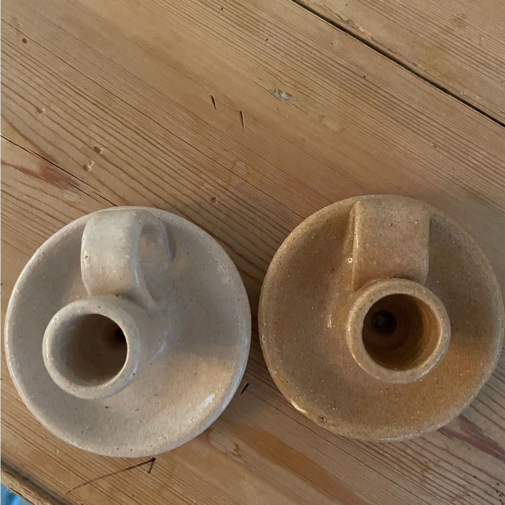 vintage handmade pottery candle stick’s perfect for you holiday table